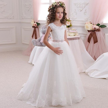 Vestidos Elegantes de primera muñeca para niñas, vestidos de noche para niñas, vestidos de flores blanco para bodas 2024 - compra barato