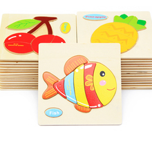 Kids 3D Puzzle Jigsaw Wooden Toys For Children Cartoon Animal Traffic Fruit Puzzles Intelligence Children Early Educational Toy 2024 - buy cheap