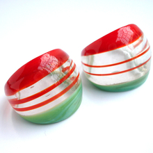 Anel cobra vermelha artesanal fashion vermelho e verde translúcido murano anéis de vidro 2024 - compre barato