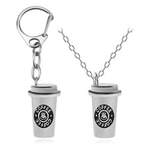 Cute Coffee Cup bff Keychain Purse Bag Charm Hip Hop Necklace Friendship Keychains Jewelry Accessories With Lobster Claw Clasp 2024 - buy cheap