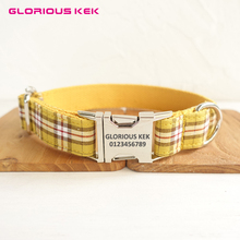GLORIOUS KEK Pet Collar Dog Collar Personalized Plaid Pattern Adjustable Puppy Necklace for Small Medium Large Dogs Anti-Lost 2024 - buy cheap