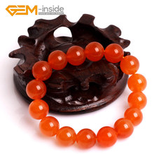 ¡GEM-inside 6mm 8mm 10mm 12mm naranja hecha a mano Jad e pulsera elástica de cuentas regalos de joyería de moda para las mujeres al por mayor! Popular 2024 - compra barato