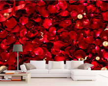 Beibehang-papel tapiz 3d personalizado, moderno, romántico, pétalos de rosa roja, minimalista, HD, pintura de pared 2024 - compra barato