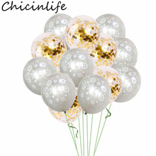 Chicinlife 10Pcs 12inch Christmas Snowflake Latex Balloon Xmas Party Confetti Balloon Wedding Kid Birthday New Year Eve Supplies 2024 - buy cheap