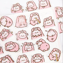 45 Pcs/box Cute Pink Pink pig Label Kawaii Diary Handmade Adhesive Paper Flake Japan Sticker Scrapbooking School Stationery 2024 - buy cheap