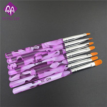 7PCS/set Flat wave pattern UV Gel Acrylic Nail Brush Set Art Painting Pen Design Builder Salon Tip DIY Nail Tools 2024 - buy cheap