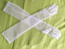 White 53cm long transparent sexy wedding bridal lady girl women finger gloves free shipping 2024 - buy cheap