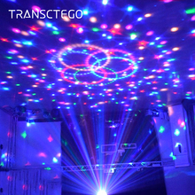 Luces de fiesta Led para discoteca, luces de sonido con Control de sonido, bola mágica en 6 colores, láser, proyector de bola de láser de Navidad 2024 - compra barato