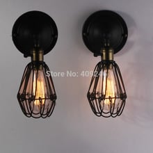 Loft Industrial Vintage Style Industrial Fold Light Wall Sconce Cage Wall Lamp Guard Cafe Bar Coffee Shop Bedroom 2024 - buy cheap