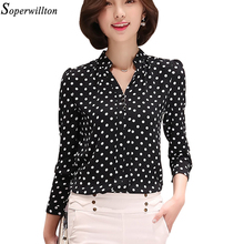 New 2018 Print Women Blouse Shirts Chiffon Plus Size Shirts Long Sleeve Female Clothing Blouses Shirt Office OL Tops Blusas Top 2024 - buy cheap