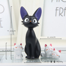 Animal hayao miyazaki kiki, boneco colecionável de gato preto e branco, figura de ação de gato 2024 - compre barato