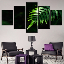 Quadro de lona modular hd impresso arte da parede 5 peças folhas verdes ainda vida pintura cartaz cozinha decoração casa sala estar imagem 2024 - compre barato