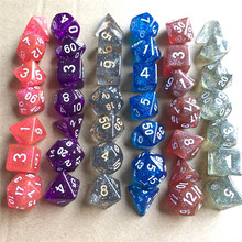 Wholesale 7pcs / batch of colorful flash polyhedron dice set of 7, RPG D4 D6 D8 D10 D12 D20 D% suitable for games 2024 - buy cheap