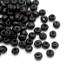 DoreenBeads Wood Spacer Beads Round Black 4mm,Hole:Approx 1.5mm,750PCs Hot new 2024 - buy cheap