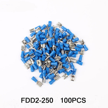 100PCS/Set FDD2-250 Female Insulated Electrical Crimp Terminal For 1.5-2.5mm2 Connectors Cable Wire Connector 2024 - buy cheap