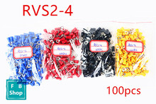 100 шт. RVS2-4 синий кольцевой изолированный провод соединитель Электрический обжимной терминал кабель провода разъем для 1,5-2,5 мм2 (A.W.G.16-14) 2024 - купить недорого