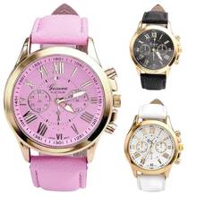 Fashion 2020 New Women's Fashion Geneva Roman Numerals Faux Leather Analog Quartz Wrist Watch watches woman clock  Wholesale #15 2024 - buy cheap