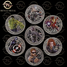 7 pcs/set  2016 Civil War Coin  Movie Coins 1 oz Colorized Silver color Super Hero Collection Coins 2024 - buy cheap