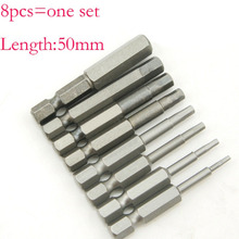 8Pcs/Lot  Hex Shank Magnetic Hex Head Screwdriver Bits Electric screwdriver set Tools 50mm Length 2024 - buy cheap