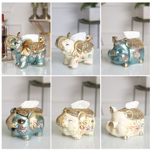 European home decor tissue box luxury living room creative elephant decoration restaurant light luxury household storage box 2024 - buy cheap