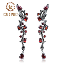 GEM'S BALLET Natural Red Garnet Gemstone Earrings 925 Sterling Sliver Vintage Punk Gothic Drop Earrings For Women Fine Jewelry 2024 - buy cheap