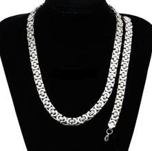 one Set  Tone Flat Byzantine Chain Bracelet & Necklace Set Stainless Steel Men's Jewlery Gifts 8mm Wide 2024 - buy cheap