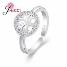 Forma del árbol anillos de apertura Plata de Ley 925 zirconio cúbico de alta calidad moda mujer boda compromiso fiesta joyería 2024 - compra barato