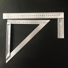 Regla Triangular de 200/300mm de longitud, herramienta de medición y dibujo de acero inoxidable grueso y cuadrado de 90 grados 2024 - compra barato