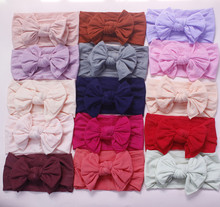 Bulk 120pc/lot 27 color Pick 2019 New Knot Hair Bow Wide Nylon Headbands Newborn Knotbow Nylon Turban Headwraps Girls Headwear 2024 - buy cheap