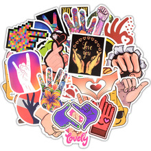 TD ZW 50Pcs Gesture Stickers For Finger Heart Hand Sign Suitcase Laptop Car Motorcycle Scrapbooking Skateboard Sticker 2024 - buy cheap
