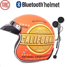 DOT-casco de motocicleta Retro, cascos de cara abierta con Bluetooth, para Scooter, 3/4, envío gratis, 1 ud. 2024 - compra barato