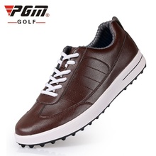 Sapatos de golf masculinos pgm couro legítimo, sapatos impermeáveis com costura respirável, sapatos de golf antiderrapantes, tênis de tamanho grande a980 2024 - compre barato