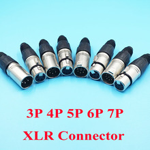 10 шт./лот, Штекерный разъем XLR 3P 4P 5P 6P 7P, гнездовой разъем для микрофона, 6-контактный разъем XLR, аудиоразъем 2024 - купить недорого