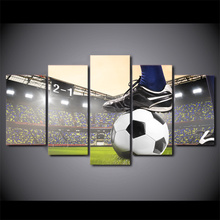 5 Panel Soccer Match Football Course Canvas HD Printed Poster Frame Painting Modular Living Room Wall Art Pictures Oil Painting 2024 - buy cheap