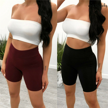 Sexy Women Shorts Summer Solid Color High Waist Skinny Stretch Biker Shorts Fitness Short Trousers Elastic Waist Ladies Trousers 2024 - buy cheap