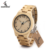 BOBO BIRD V-D27 Mens Bamboo Wristwatch Japan Movement Quartz Watch Original Bamboo Band Folding Clasp with Safety Clock 2024 - buy cheap