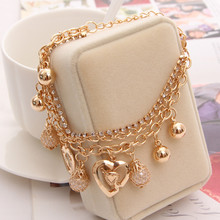 2020 New Woman Bracelets Mulitlayer Gold Color Chain Heart Bracelets & Bangles Charm Bracelets For Women Crystal Bracelets 2024 - buy cheap