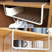 Iron Mesh Shelf Basket Cupboard Cabinet Door Organizer Rack Closet Holders Hanging Under Shelf Storage Basket Rack Organizer new 2024 - buy cheap