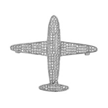 2020 New Full Crystal Airplane Men Suit Brooch Pin for Man Jewelry Brooches Rhinestone Aircraft Women Pins Jewelry 2024 - buy cheap