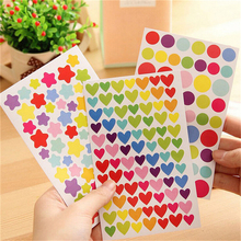 6 Sheets Labels School Cute Teacher Reward Sticker Love Heart Dot Star Shape Stickers  Gift Kid Hand Body Sticker Toys 2024 - buy cheap
