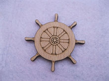 brooches wood round ships wheel design pins 2024 - buy cheap