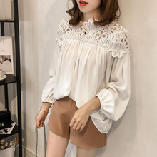 2019 Spring Autumn New Blouses Women Plus Size Fashion Chiffon Shirts Woman Lace Long-sleeve Loose Tops Female Casual Clothes 2024 - buy cheap