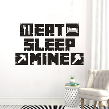 Gamer  Art Poster Stickers Eat Sleep Mine Wall Decal Kids Room Decoration Removable Games Wall Art Mural Vinyl Stickers AY1846 2024 - buy cheap