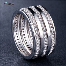 Женское кольцо с цирконием Visisap, лаконичное кольцо с инкрустированным цирконием в стиле ретро, оптовая продажа B995 2024 - купить недорого