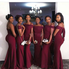 2019 Long Burgundy Bridesmaid Dress Custom Made Cheap High Quality Maid of Honor Dresses Free Shipping 2024 - buy cheap