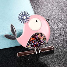 Zlxgirl jewelry Kawaii Cute Birds animal hijab accessories Brand Colorful Enamel Brooches bouquet fashion hats and bags bijoux 2024 - buy cheap