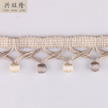 XWL 12M/Lot 5cm Wide Cross Wooden Beads Curtain Accessories Decorative Lace Trim Tassel Fringes Ribbon DIY Drapery Cloth Sewing 2024 - buy cheap