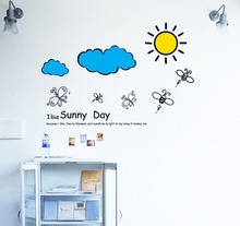 Cuadro De vinilo DIY I like Sunny Day Bee Cloud para niños, pegatina De pared para niños, habitación De bebé, Mural Interior para el hogar, pósteres De pared 2024 - compra barato