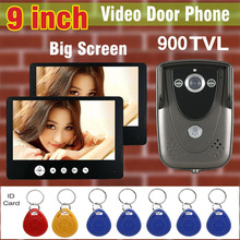 Video Intercom DoorBell System 9 inch Big Screen 900TVL HD Camera Video Door Phone IR Night Vision Camera RFID Keyfob unlock 2024 - buy cheap