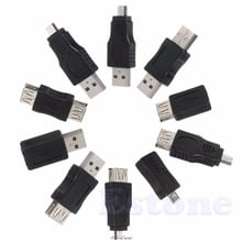 10pcs 5 pin F/M mini changer adapter converter USB male to female micro USB 2024 - buy cheap